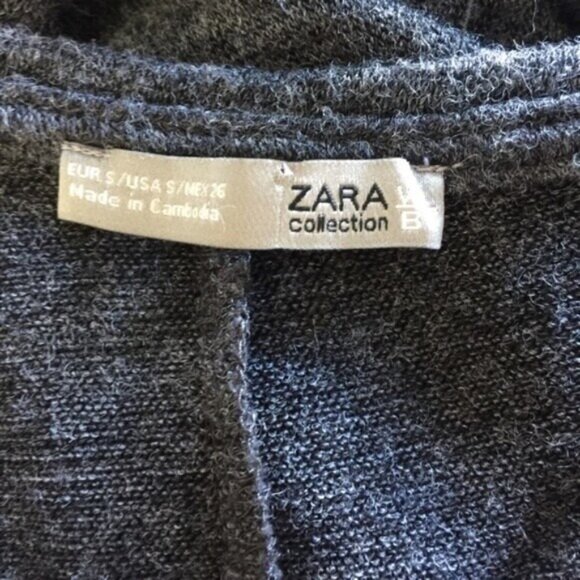 Zara Sweater Small Gray Stretch Soft Boat Neck - Picture 4 of 6